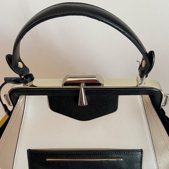 Cromia smooth & suede leather handbag - Picture 3 of 14